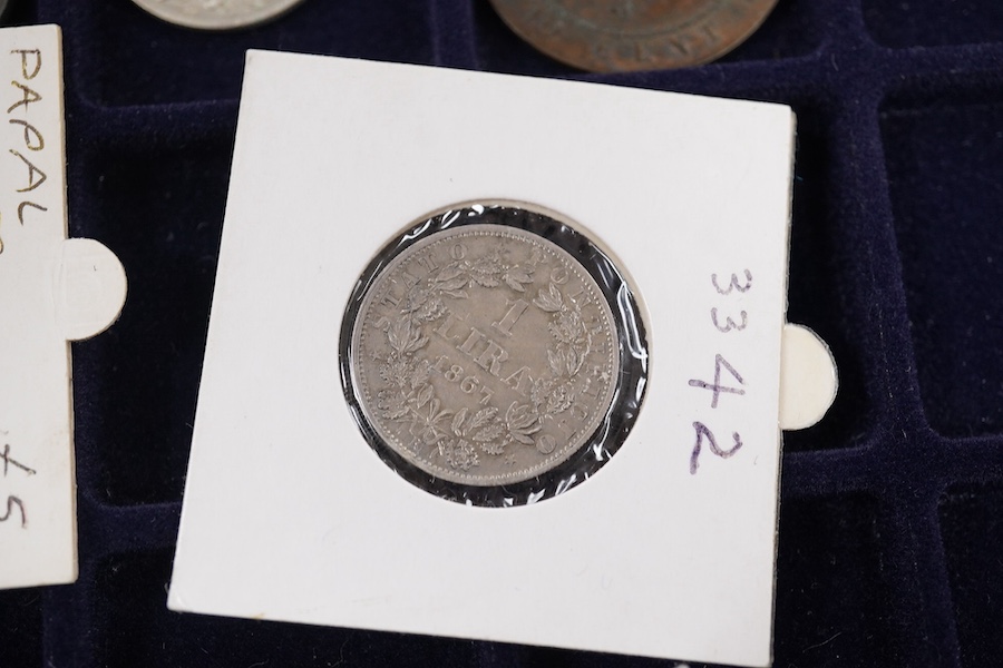 Italy, Papal States silver and AE coinage, 18th to 20th century